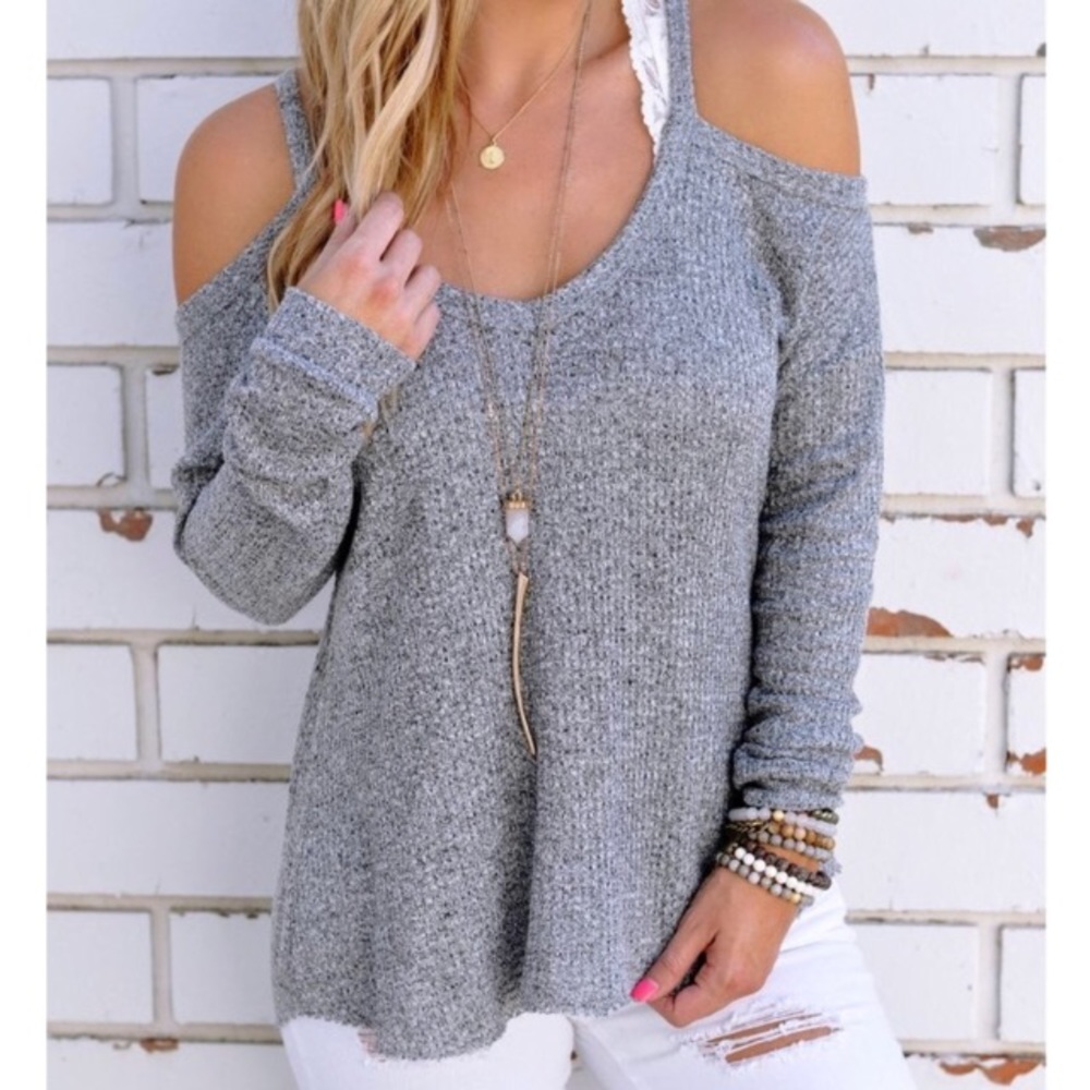 HONEY PUNCH off the shoulder thermal Tee